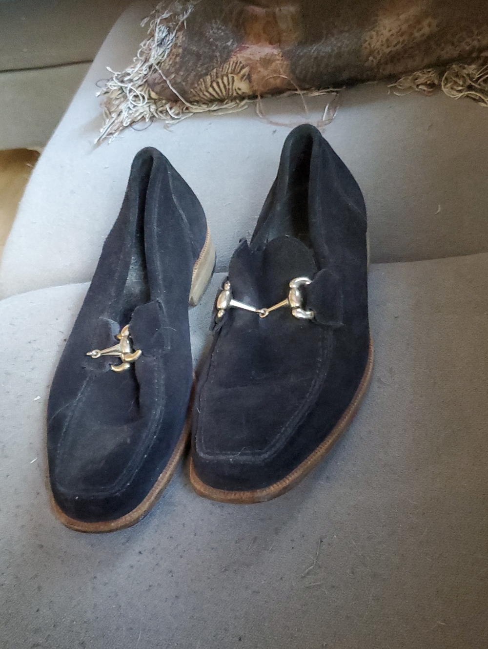 Men's Black Suede Bit Loafers